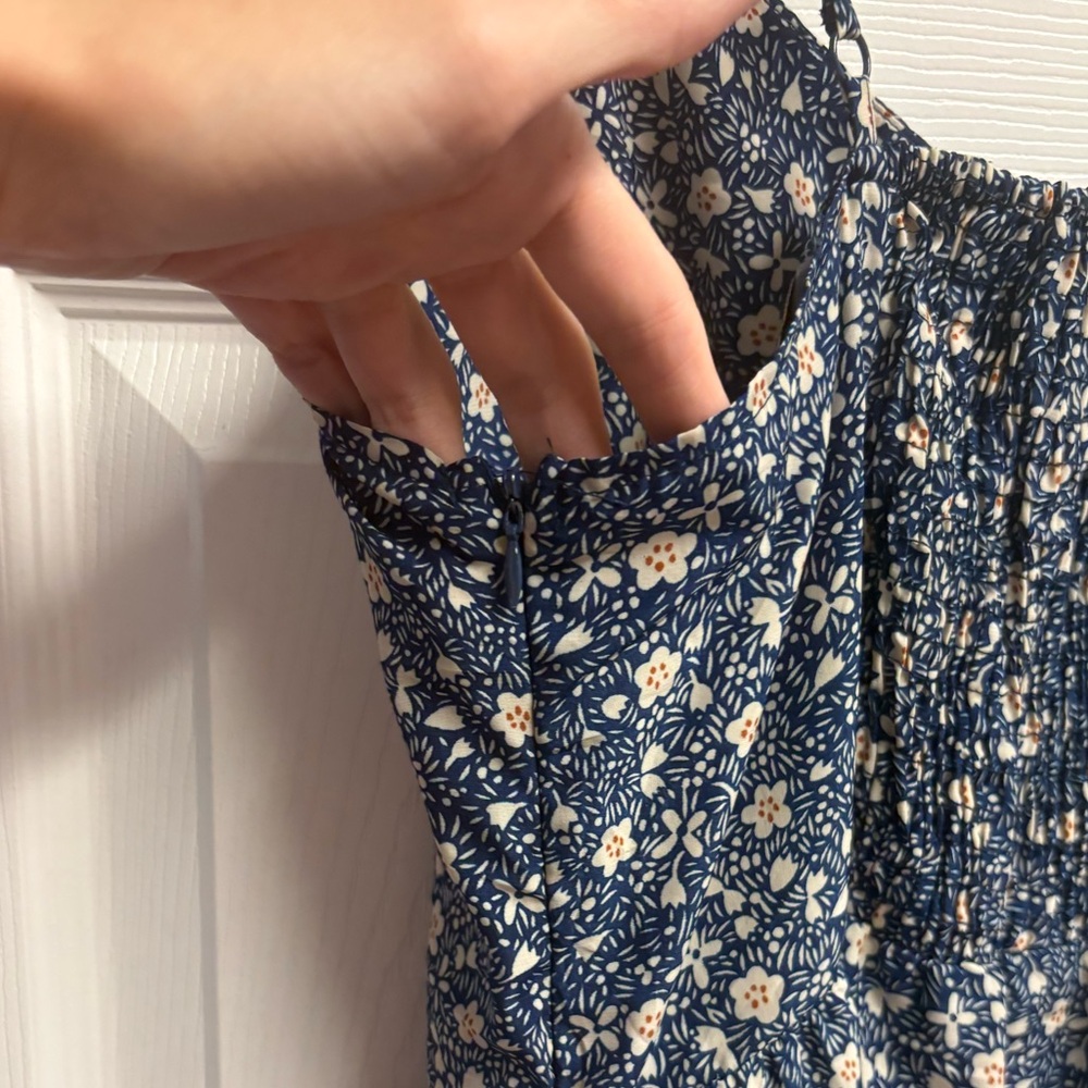 Romy Anthropologie Floral Mini Dress W/ Back Smocking & Adjustable Straps XL - Picture 4 of 5